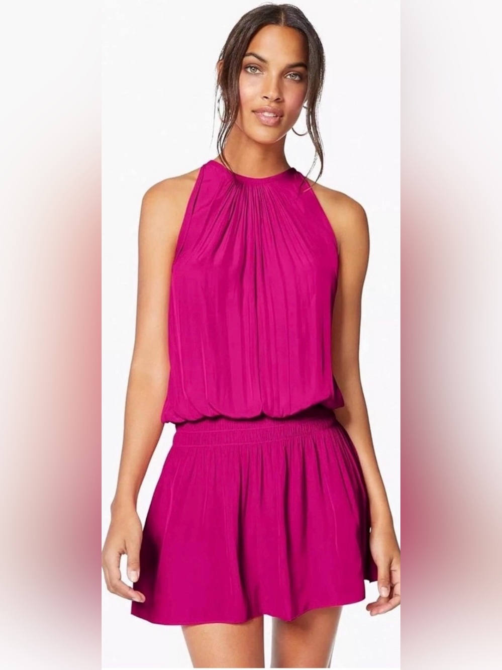 Ramy Brook Paris Fuchsia Halter Mini Dress S